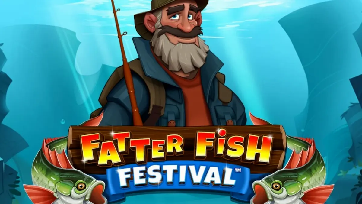 Tampilan visual ceria dari slot Fatter Fish Festival dengan tema karnaval bawah laut.